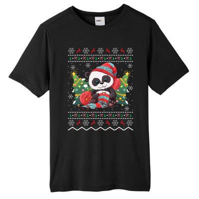 Ugly Panda Lover Xmas Tree Santa Panda Christmas Gift Tall Fusion ChromaSoft Performance T-Shirt