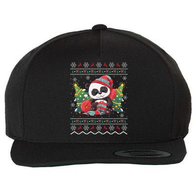 Ugly Panda Lover Xmas Tree Santa Panda Christmas Gift Wool Snapback Cap