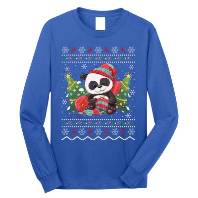 Ugly Panda Lover Xmas Tree Santa Panda Christmas Gift Long Sleeve Shirt