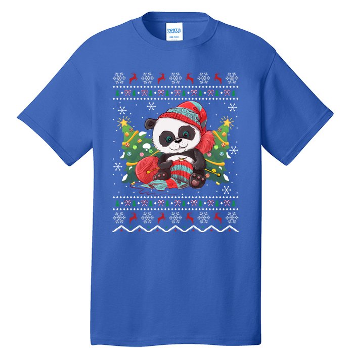 Ugly Panda Lover Xmas Tree Santa Panda Christmas Gift Tall T-Shirt