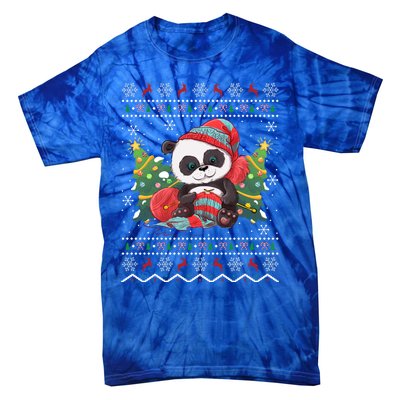 Ugly Panda Lover Xmas Tree Santa Panda Christmas Gift Tie-Dye T-Shirt