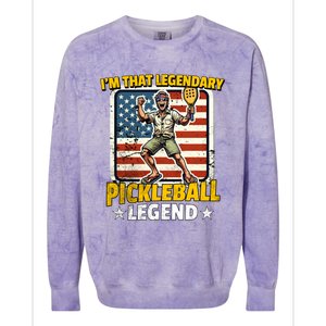 Us Pickleball Legend Pickleball Gift Colorblast Crewneck Sweatshirt