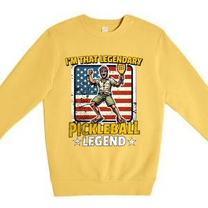 Us Pickleball Legend Pickleball Gift Premium Crewneck Sweatshirt