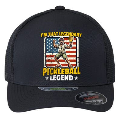 Us Pickleball Legend Pickleball Gift Flexfit Unipanel Trucker Cap