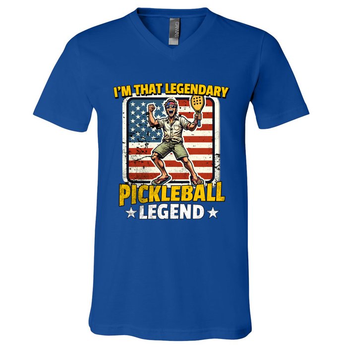 Us Pickleball Legend Pickleball Gift V-Neck T-Shirt