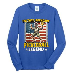 Us Pickleball Legend Pickleball Gift Tall Long Sleeve T-Shirt