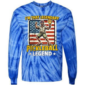 Us Pickleball Legend Pickleball Gift Tie-Dye Long Sleeve Shirt