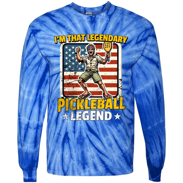 Us Pickleball Legend Pickleball Gift Tie-Dye Long Sleeve Shirt