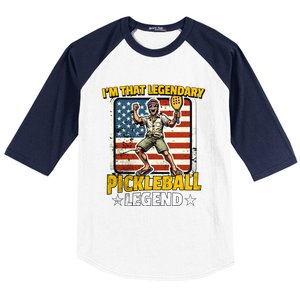 Us Pickleball Legend Pickleball Gift Baseball Sleeve Shirt