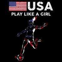 Usa Play Like A Girl Soccer Football Usa Flag Backpack