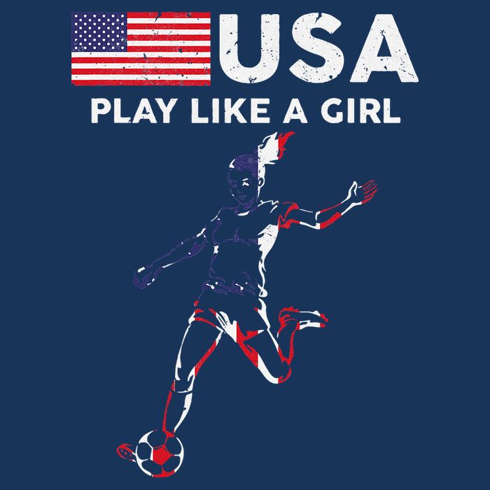 Usa Play Like A Girl Soccer Football Usa Flag Toddler Sweatshirt