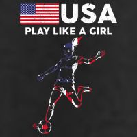 USA Play Like A Girl Soccer Football USA Flag TShirt 7 Panel Mesh Trucker Snapback Hat