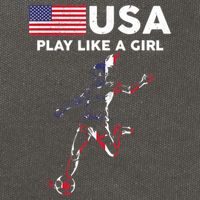 USA Play Like A Girl Soccer Football USA Flag TShirt Cotton Canvas Backpack