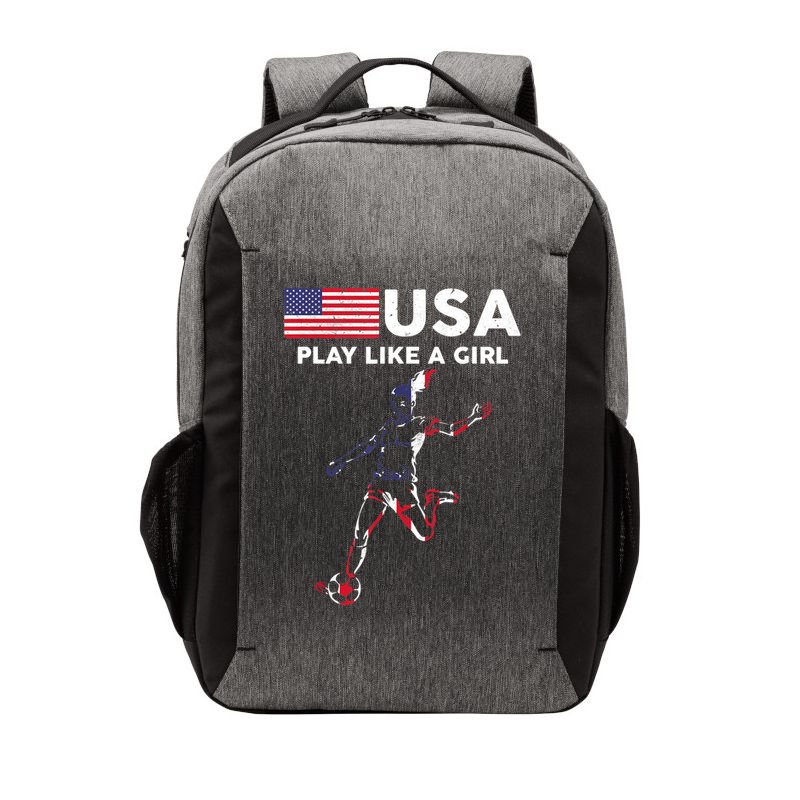 USA Play Like A Girl Soccer Football USA Flag TShirt Vector Backpack