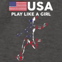 USA Play Like A Girl Soccer Football USA Flag TShirt Vector Backpack