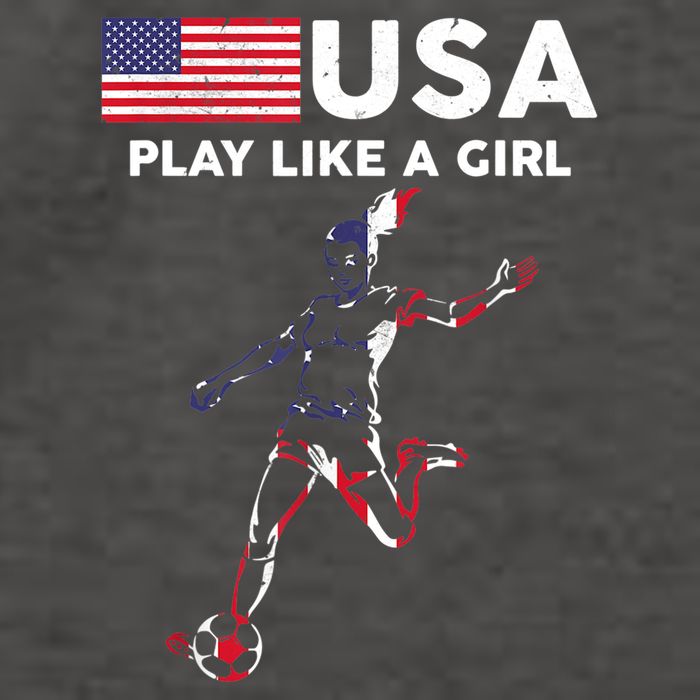 USA Play Like A Girl Soccer Football USA Flag TShirt Vector Backpack