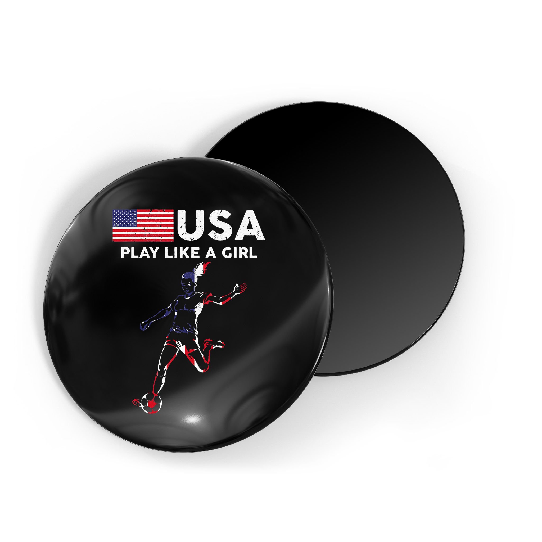 Usa Play Like A Girl Soccer Football Usa Flag Magnet