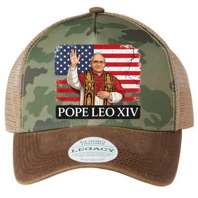 USA Pope Leo XIV Robert American Flag Legacy Tie Dye Trucker Hat