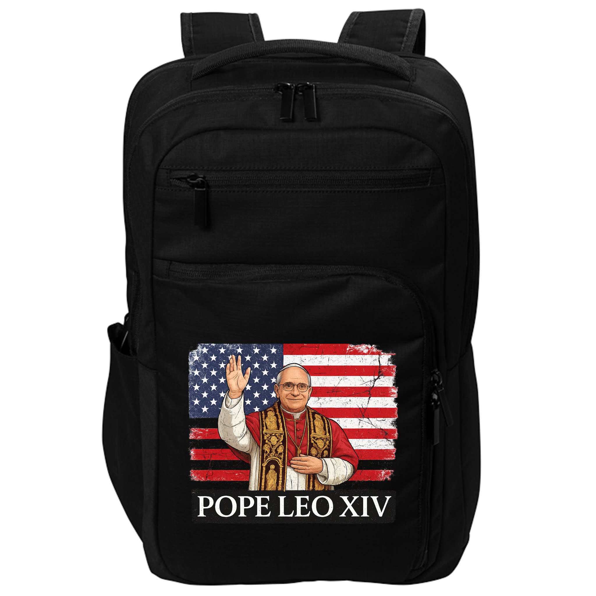 USA Pope Leo XIV Robert American Flag Impact Tech Backpack