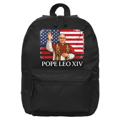 USA Pope Leo XIV Robert American Flag 16 in Basic Backpack