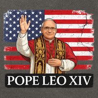 USA Pope Leo XIV Robert American Flag Cotton Canvas Backpack