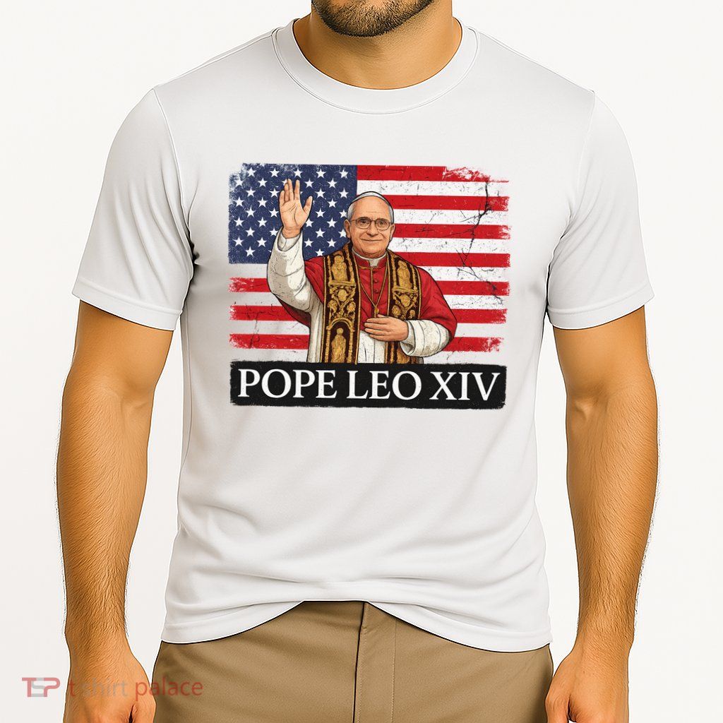 USA Pope Leo XIV Robert American Flag Performance Shirt