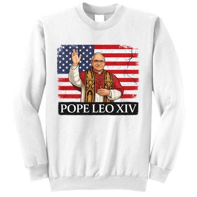 USA Pope Leo XIV Robert American Flag Sweatshirt