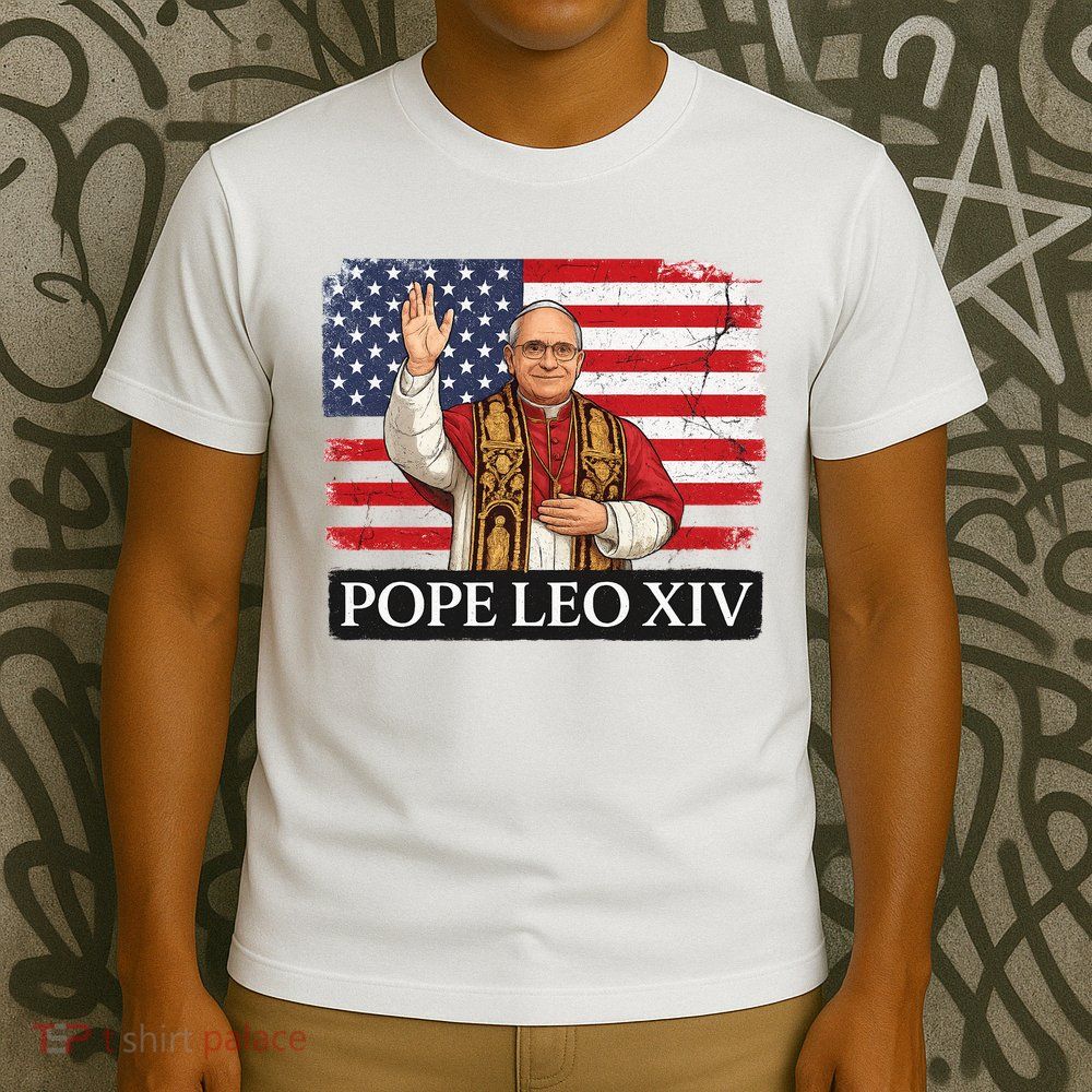 USA Pope Leo XIV Robert American Flag T-Shirt