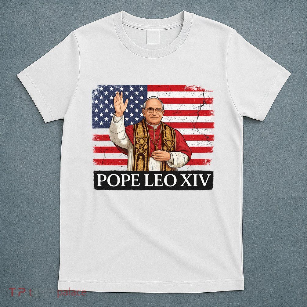 USA Pope Leo XIV Robert American Flag T-Shirt