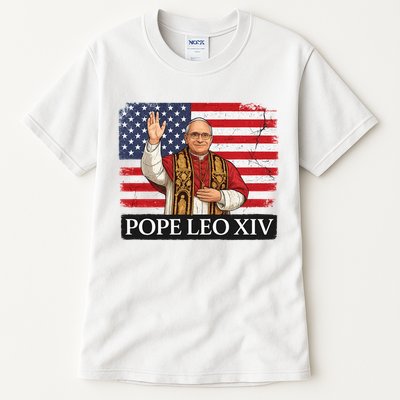 USA Pope Leo XIV Robert American Flag Tall T-Shirt