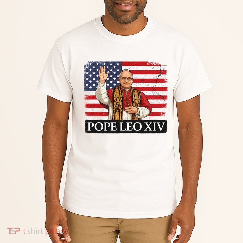 USA Pope Leo XIV Robert American Flag Tall T-Shirt
