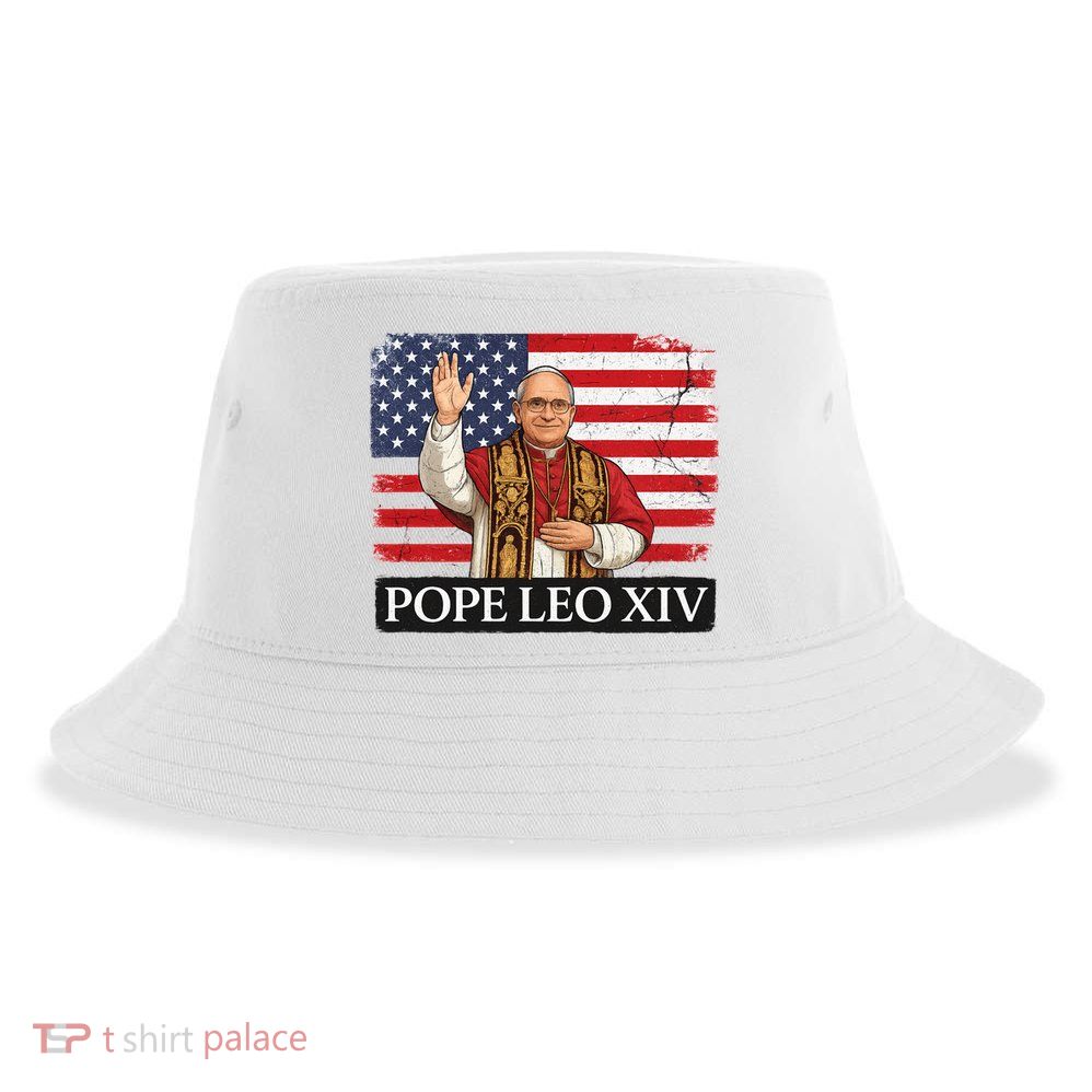 USA Pope Leo XIV Robert American Flag Sustainable Bucket Hat
