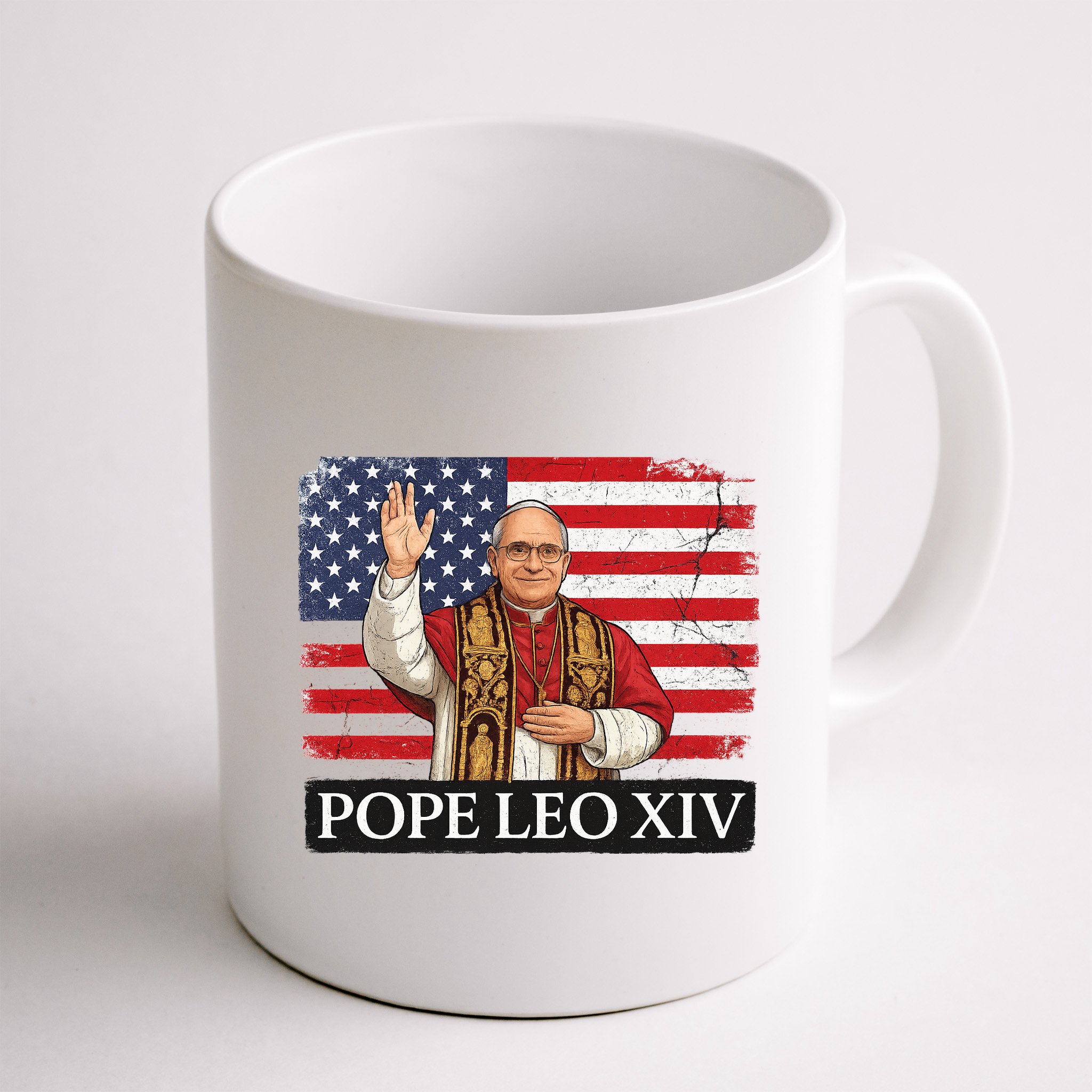 USA Pope Leo XIV Robert American Flag Mug