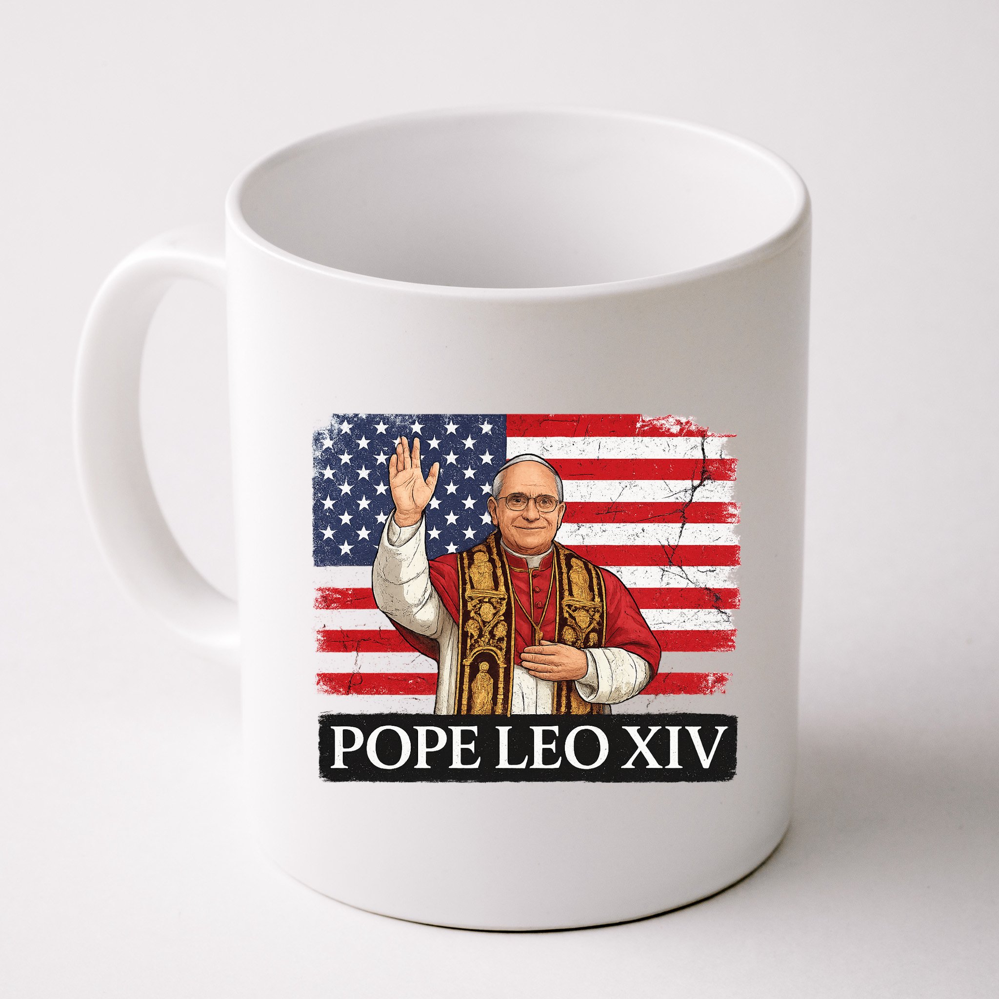 USA Pope Leo XIV Robert American Flag Mug
