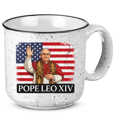USA Pope Leo XIV Robert American Flag 15oz Campfire Ceramic Mug