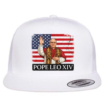 USA Pope Leo XIV Robert American Flag Flatbill Hat