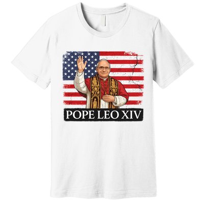 USA Pope Leo XIV Robert American Flag Premium T-Shirt