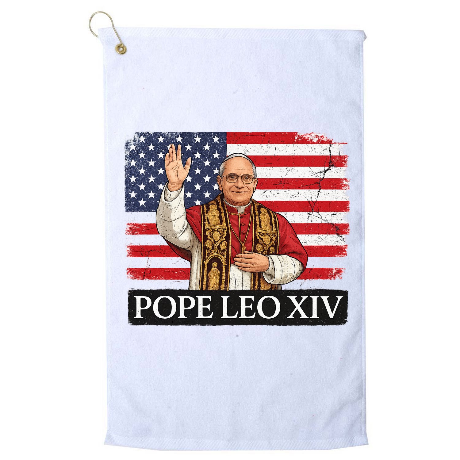 USA Pope Leo XIV Robert American Flag Golf Towel