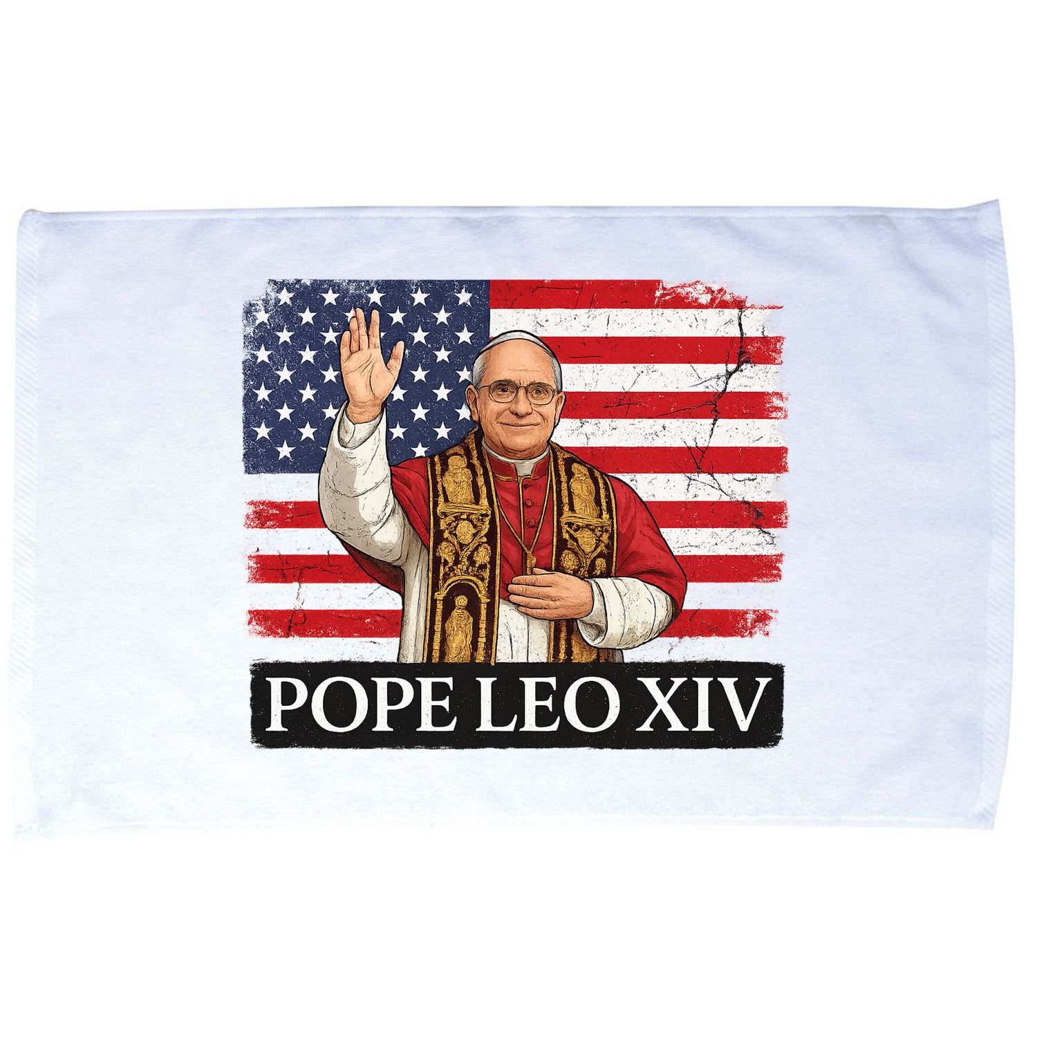 USA Pope Leo XIV Robert American Flag Microfiber Hand Towel