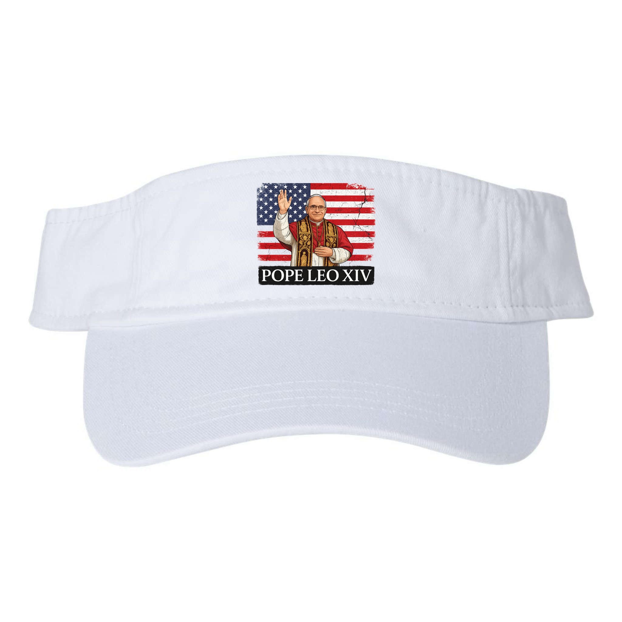 USA Pope Leo XIV Robert American Flag Visor
