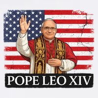 USA Pope Leo XIV Robert American Flag Cropped Pullover Crew