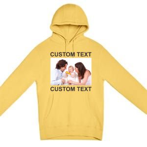 Upload Personalize Design or Photo Custom Text Premium Pullover Hoodie