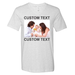 Upload Personalize Design or Photo Custom Text V-Neck T-Shirt