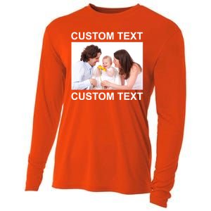 Upload Personalize Design or Photo Custom Text Cooling Performance Long Sleeve Crew