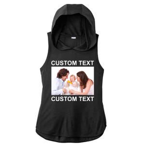 Upload Personalize Design or Photo Custom Text Ladies PosiCharge Tri-Blend Wicking Draft Hoodie Tank