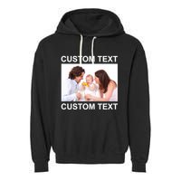 Upload Personalize Design or Photo Custom Text Garment-Dyed Fleece Hoodie