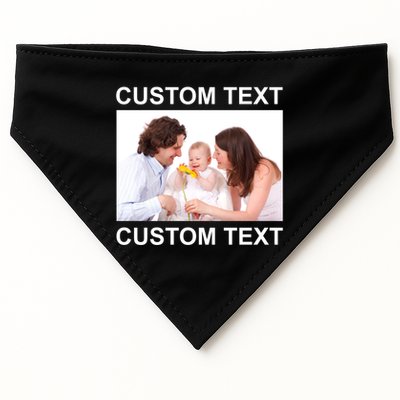 Upload Personalize Design or Photo Custom Text USA-Made Doggie Bandana