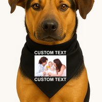 Upload Personalize Design or Photo Custom Text USA-Made Doggie Bandana