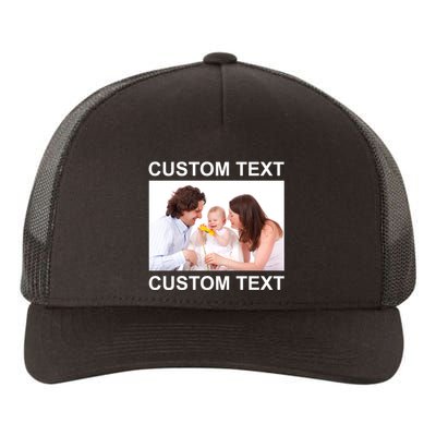 Upload Personalize Design or Photo Custom Text Yupoong Adult 5-Panel Trucker Hat