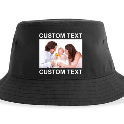 Upload Personalize Design or Photo Custom Text Sustainable Bucket Hat
